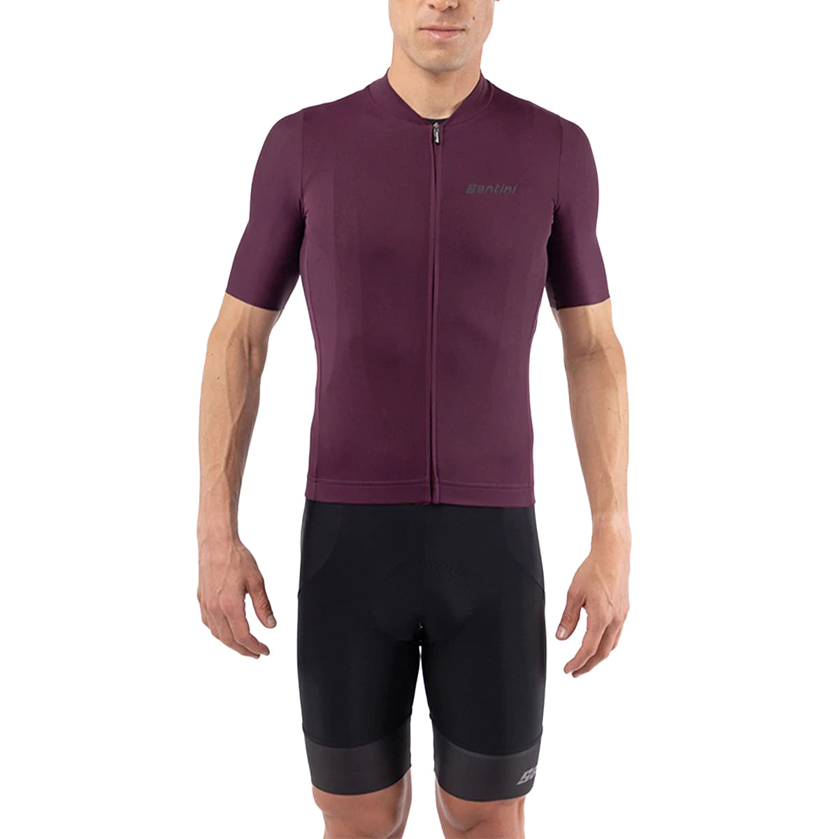 Remera Santini Ciclismo Compass Burgundy Hombre — imagen 2