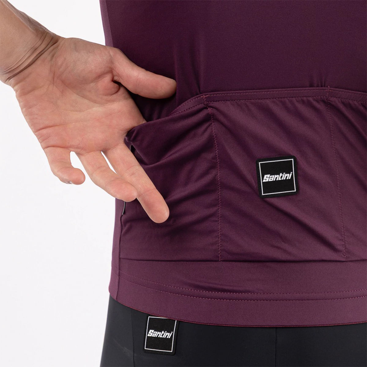 Remera Santini Ciclismo Compass Burgundy Hombre — imagen 6